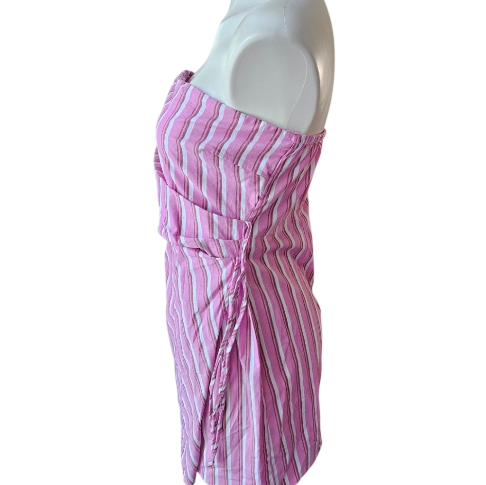 Wild Fable Pink and White Striped Strapless Dress NWT - Picture 3 of 5